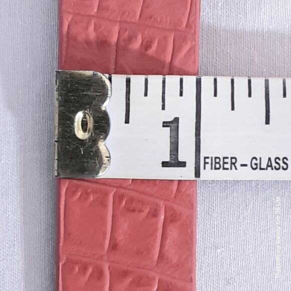 Lands End Womens Leather Belt XSmall Coral Colored Reptile Print - Picture 13 of 13